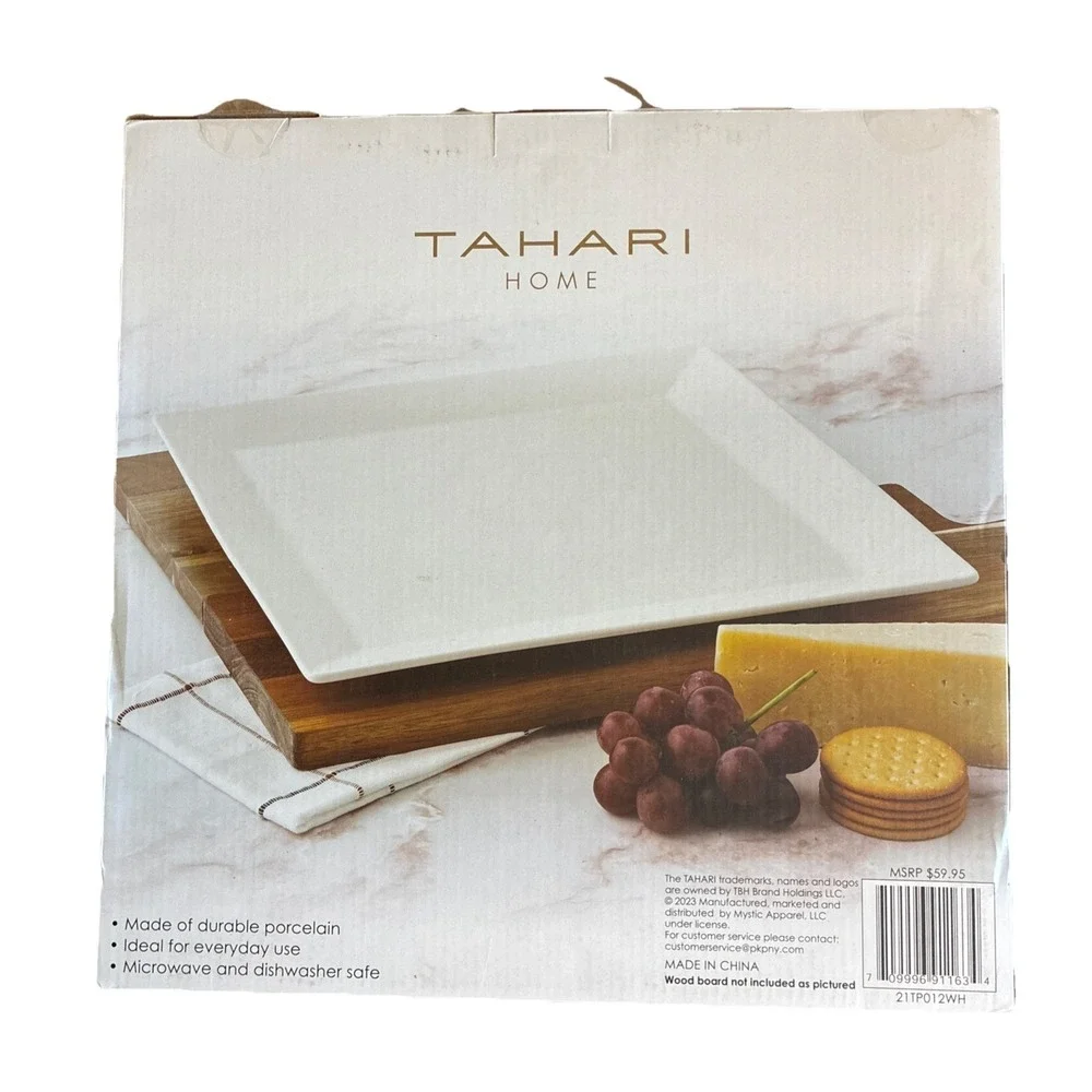 Tahari Porcelain Serving Dish Platter Tray 13.5